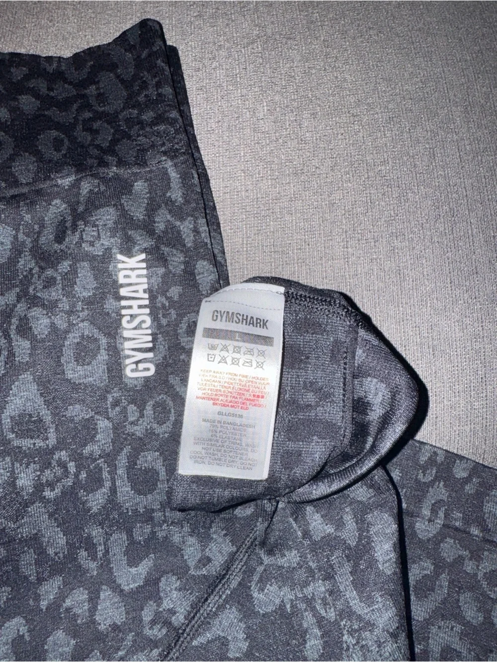 Gymshark Black Leopard Print Leggings - Picture 2 of 5